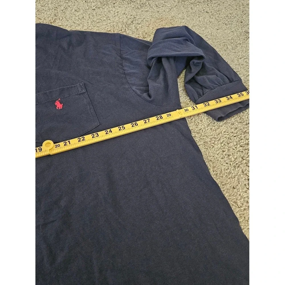 Polo Ralph Lauren Mens 3XLT Navy Blue Long Sleeve Pocket T-Shirt Red Pony Cotton